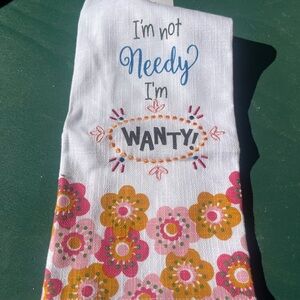 Floral Kitchen Towel with Fun Quote